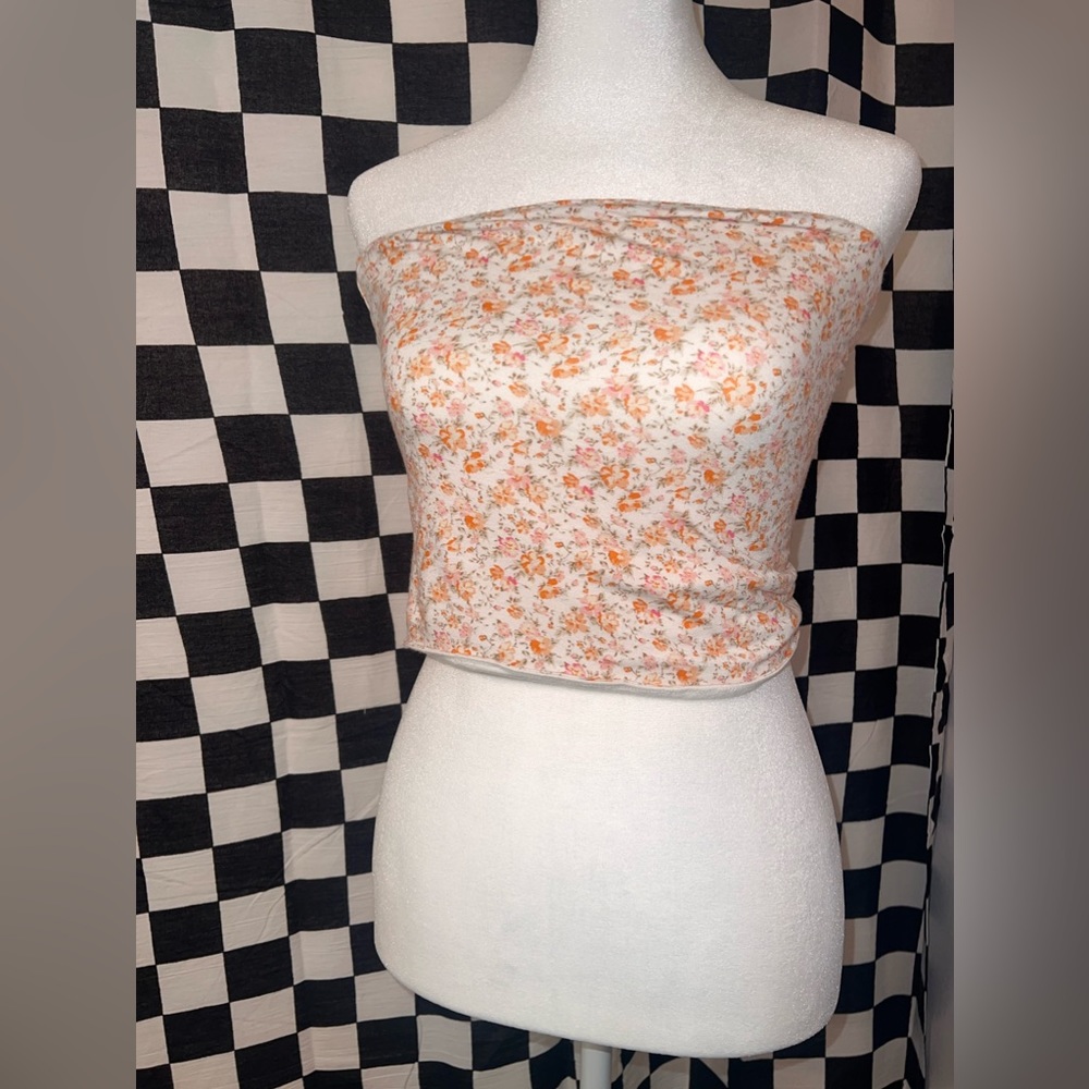 Floral American eagle tube top